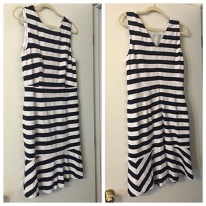 EUC navy & white dress